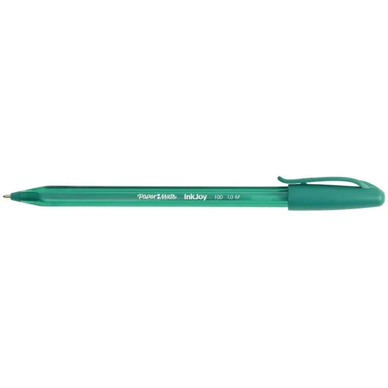 Stylo bille Papermate InkJoy 100 pointe moyenne vert - Ma Rentrée Facile