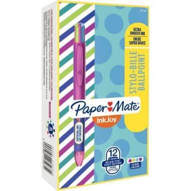 Stylo Inkjoy Quatro Grip 4 couleurs pointe moyenne fun - Ma Rentrée Facile
