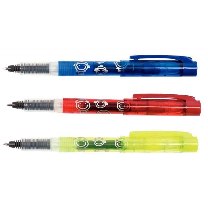 Stylo roller à cartouche motif Smiley, coloris aléatoires - Ma Rentrée Facile