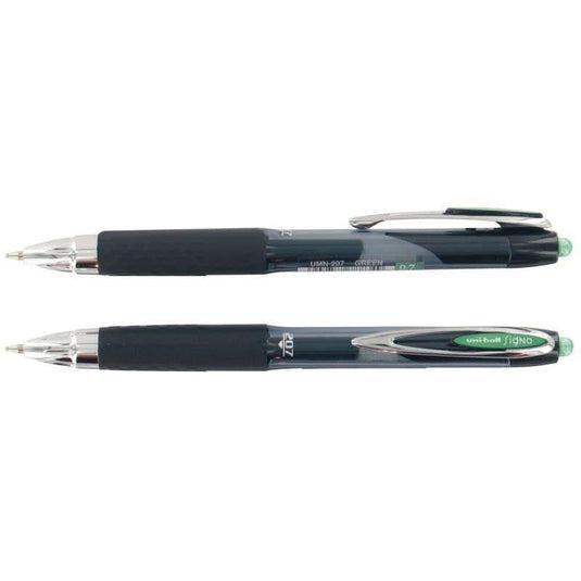 Stylo roller Uniball Signo RT 207 rétractable vert - Ma Rentrée Facile