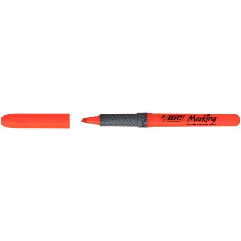 Surligneur Bic Highlighter grip orange - Ma Rentrée Facile