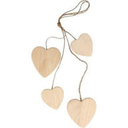 Suspension de 4 c?urs en bois - Ma Rentrée Facile