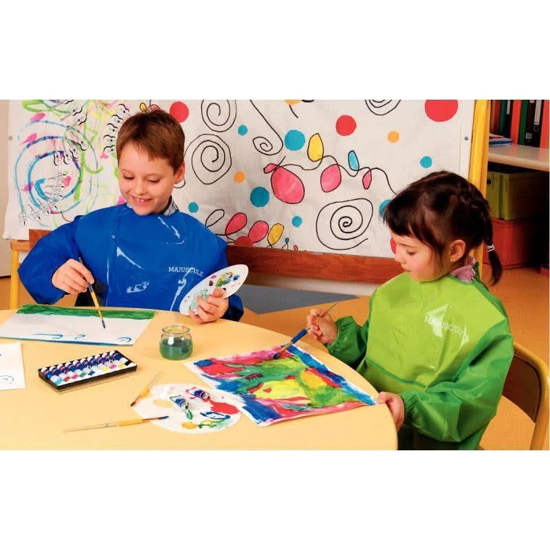 Tablier enfant 3- 5 ans, en toile cirée vert Majuscule - Ma Rentrée Facile