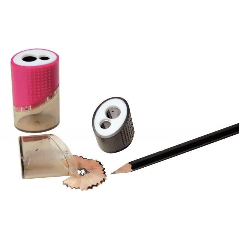 Taille-crayons en métal 2 usages, avec réserve en plastique Wonday, coloris aléatoires - Ma Rentrée Facile