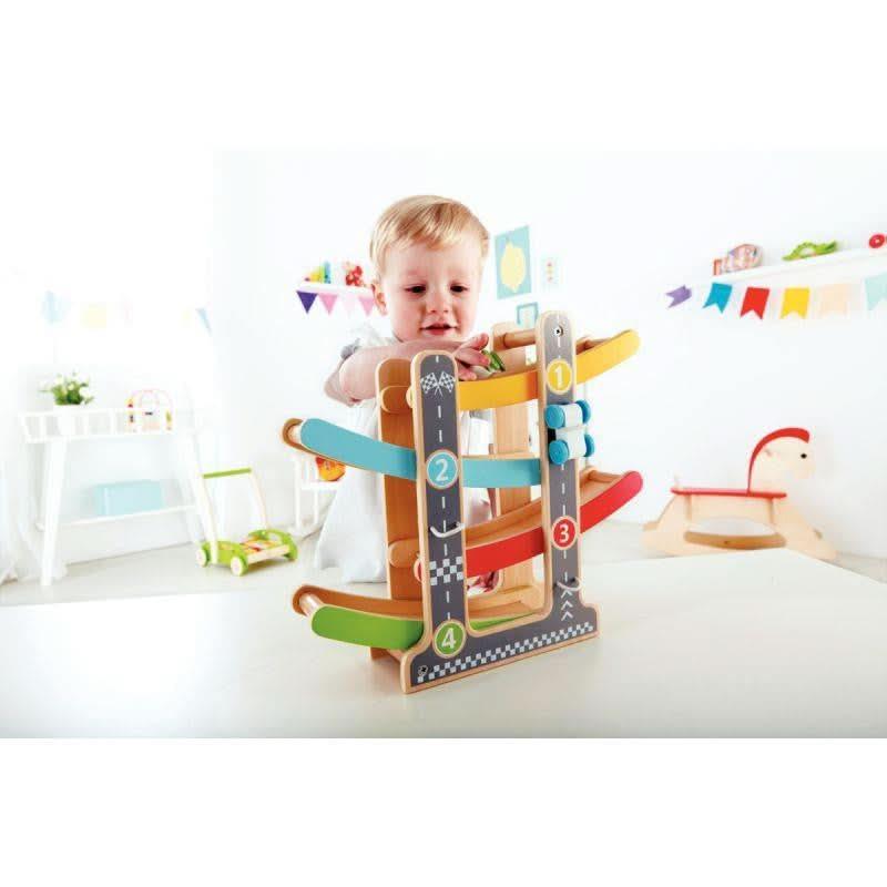 Toboggan à voitures en bois - Ma Rentrée Facile