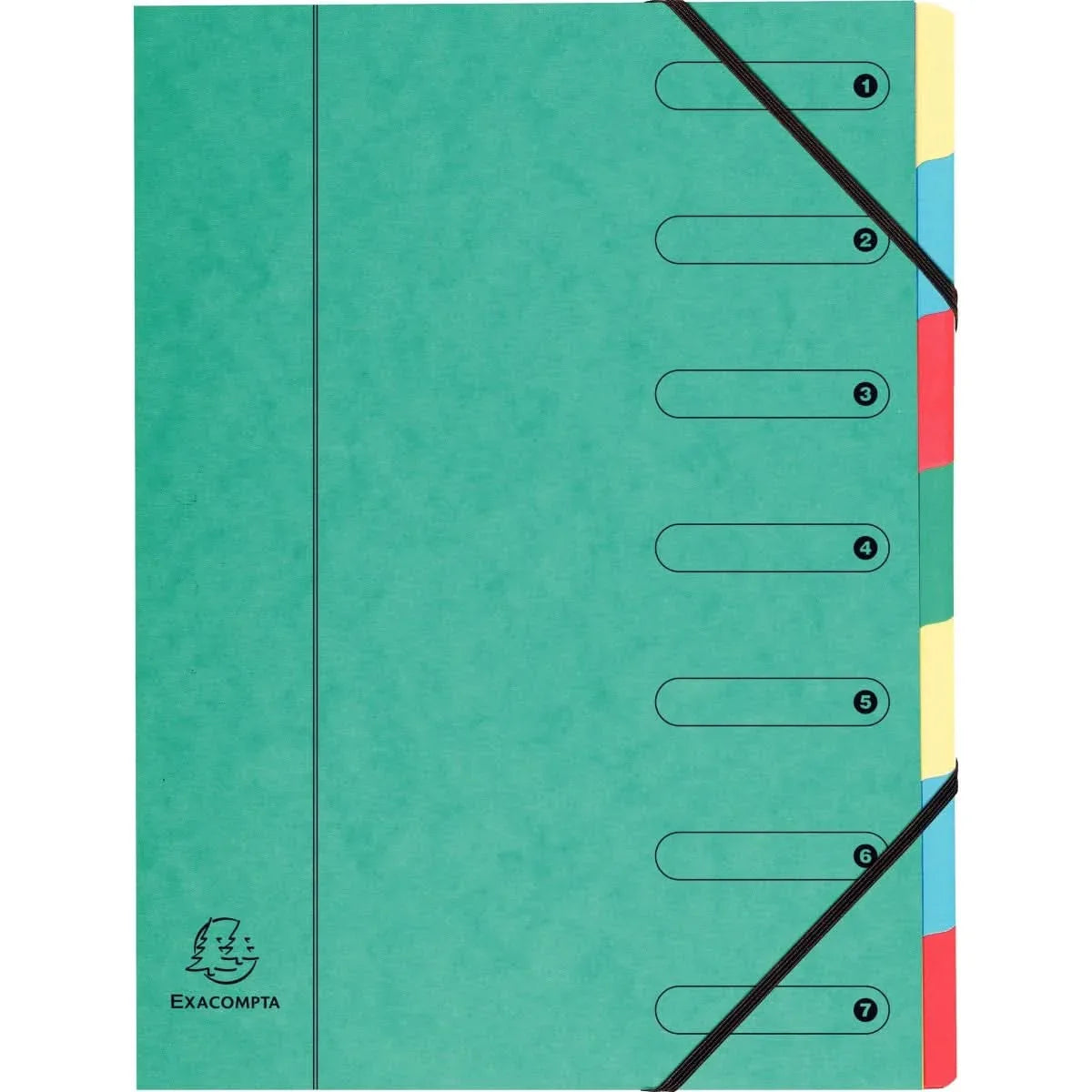 Trieur 12 compartiments en carte lustrée fermeture par élastiques coloris aléatoires - Ma Rentrée Facile