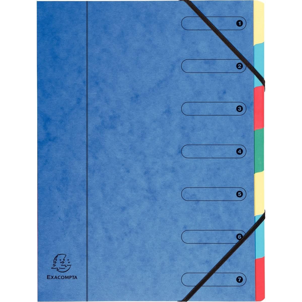 Trieur 12 compartiments en carte lustrée fermeture par élastiques coloris aléatoires - Ma Rentrée Facile