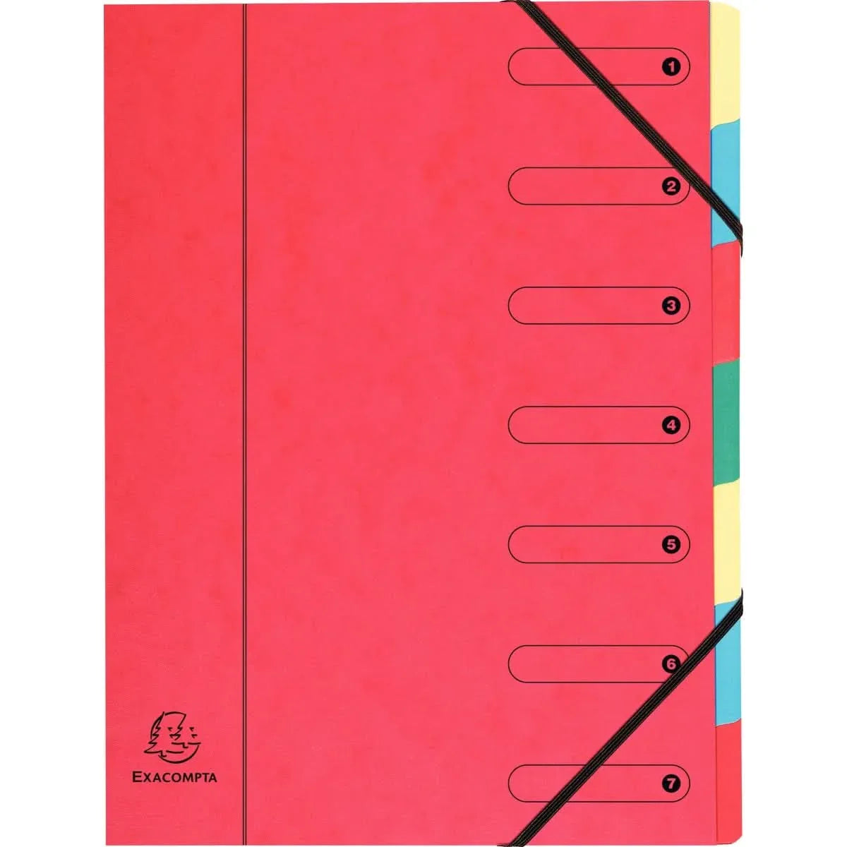 Trieur 12 compartiments en carte lustrée fermeture par élastiques coloris aléatoires - Ma Rentrée Facile