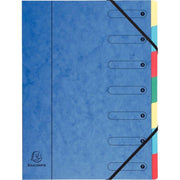 Trieur 7 compartiments en carte lustrée fermeture par élastiques, coloris aléatoires - Ma Rentrée Facile