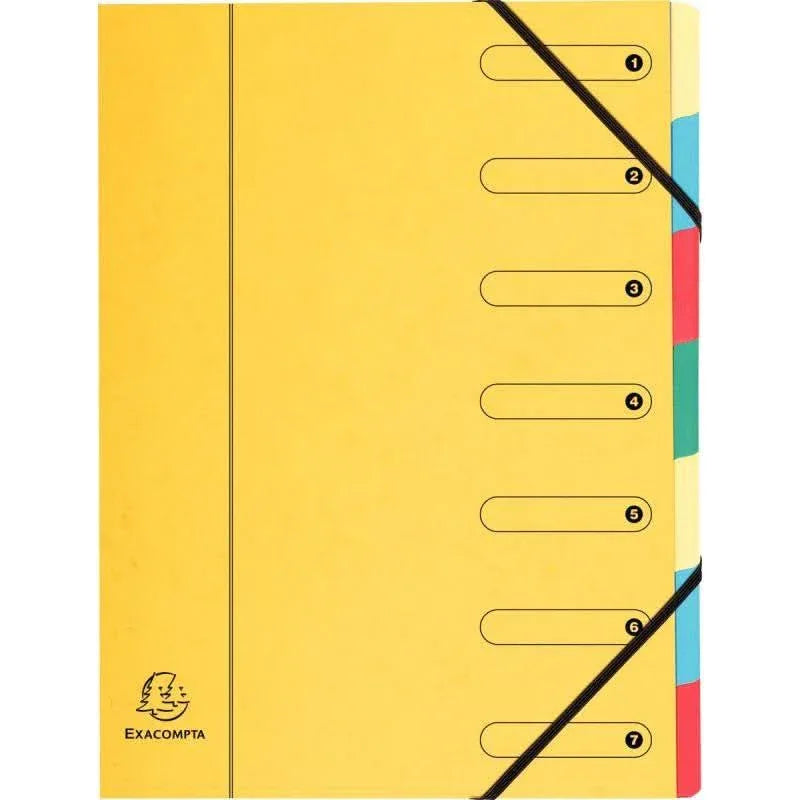 Trieur 7 compartiments en carte lustrée fermeture par élastiques, coloris aléatoires - Ma Rentrée Facile