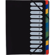 Trieur 12 compartiments en polypropylène noir - Ma Rentrée Facile