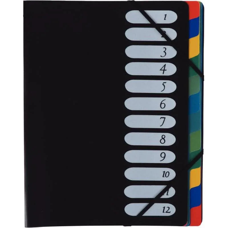 Trieur 12 compartiments en polypropylène noir - Ma Rentrée Facile