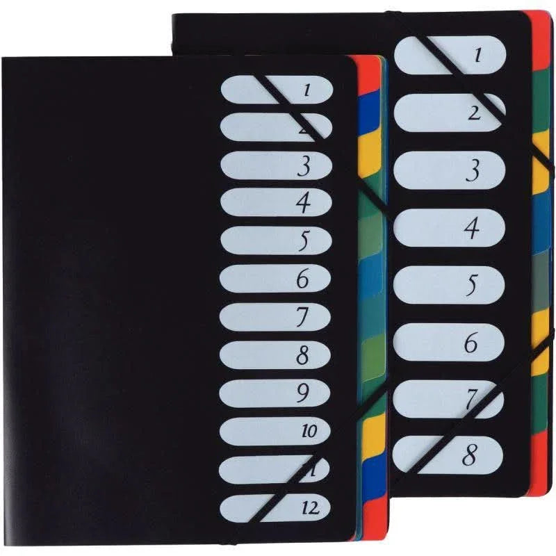 Trieur 12 compartiments en polypropylène noir - Ma Rentrée Facile