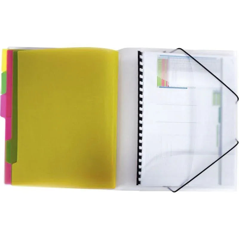 Trieur 6 compartiments en polypropylène Color Fresh 3 rabats + élastiques, coloris aléatoires - Ma Rentrée Facile