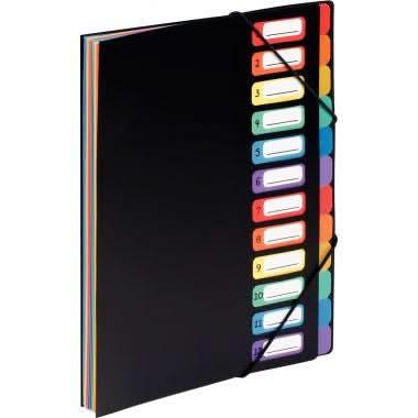 Trieur extensible en polypro 12 compartiments Rainbow Class Viquel - Ma Rentrée Facile