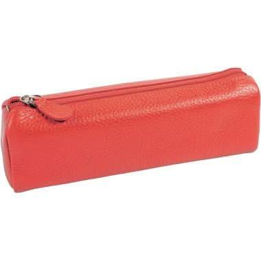 Trousse trapèze en cuir orange QUO VADIS - Ma Rentrée Facile