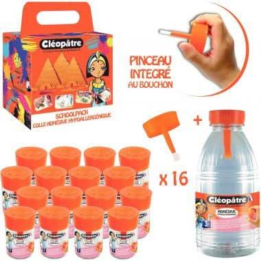 Valise 16 petits pots adhésive hypoallergénique + recharge 500g - Ma Rentrée Facile