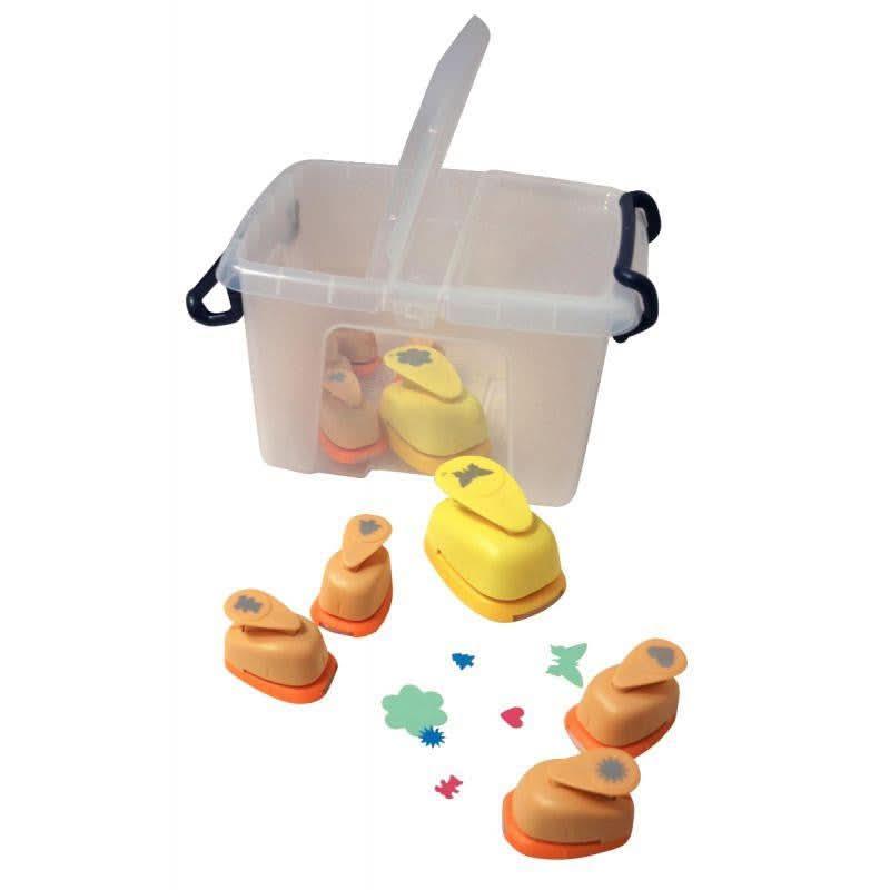 Valisette de 10 perforateurs déco petits modèles assortis dont 1 offert - Ma Rentrée Facile