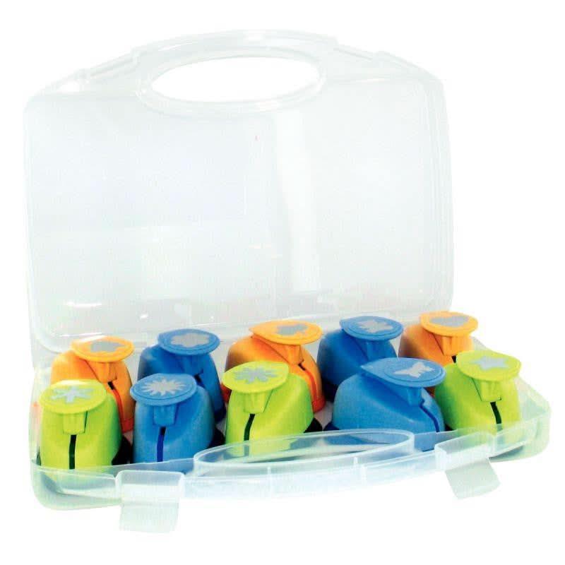 Valisette de 9 perforateurs déco fantaisie grand modèle + 1 offert - Ma Rentrée Facile