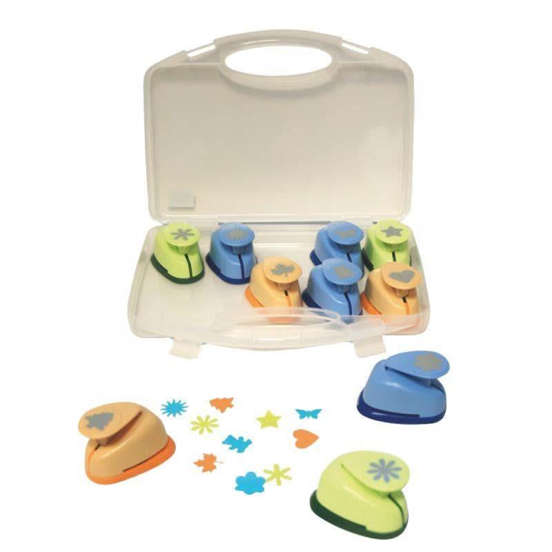 Valisette de 9 perforateurs déco fantaisie grand modèle + 1 offert - Ma Rentrée Facile